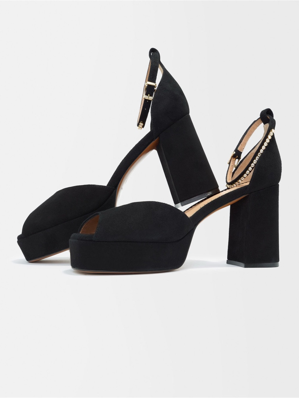 Maje Crystal Embellished Black Heels size 7